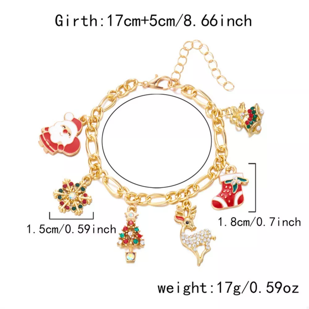 Christmas 18K Gold-Plated Charm Bracelet, image 11
