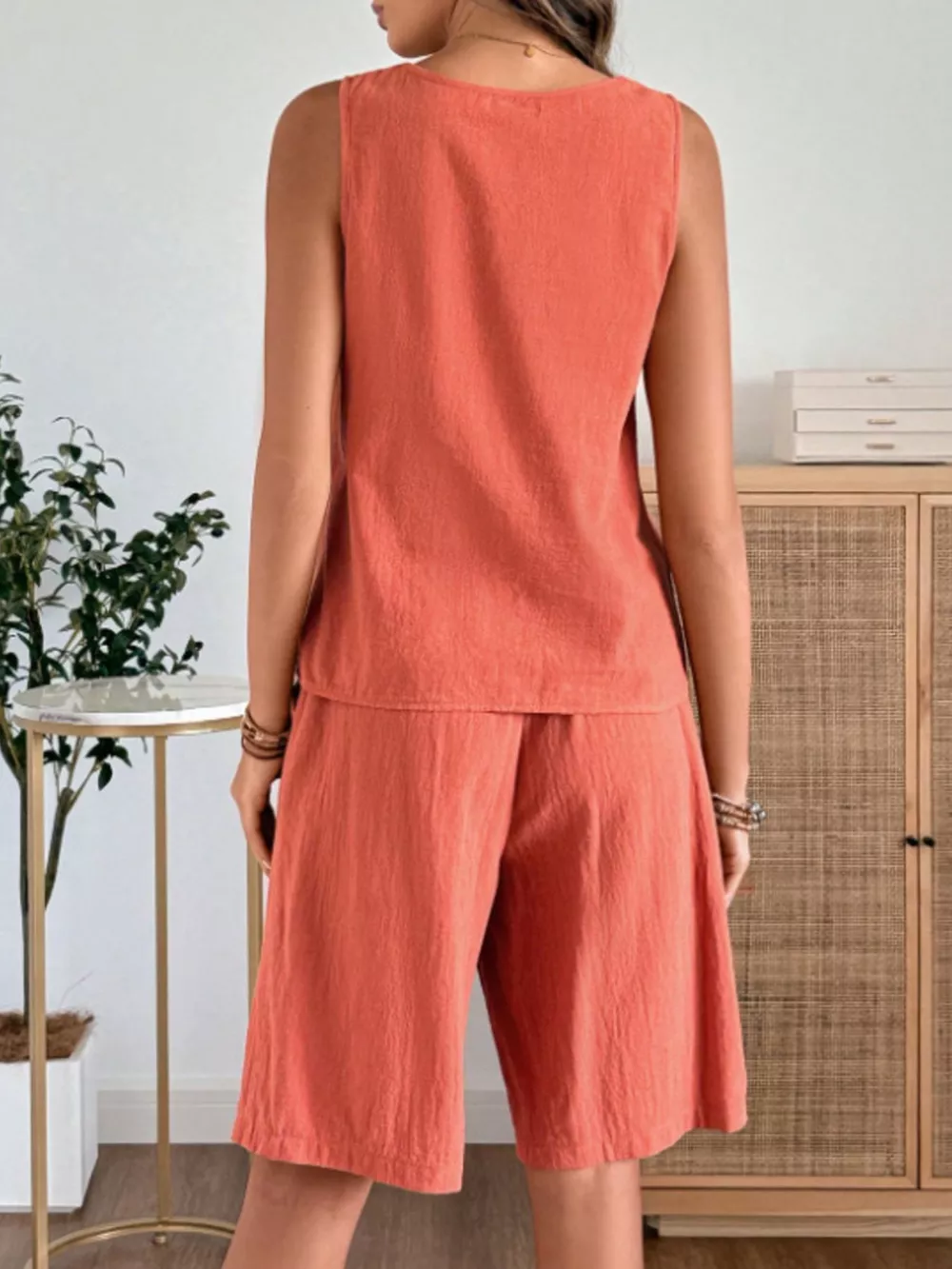 Round Neck Tank and Shorts Set, image 14