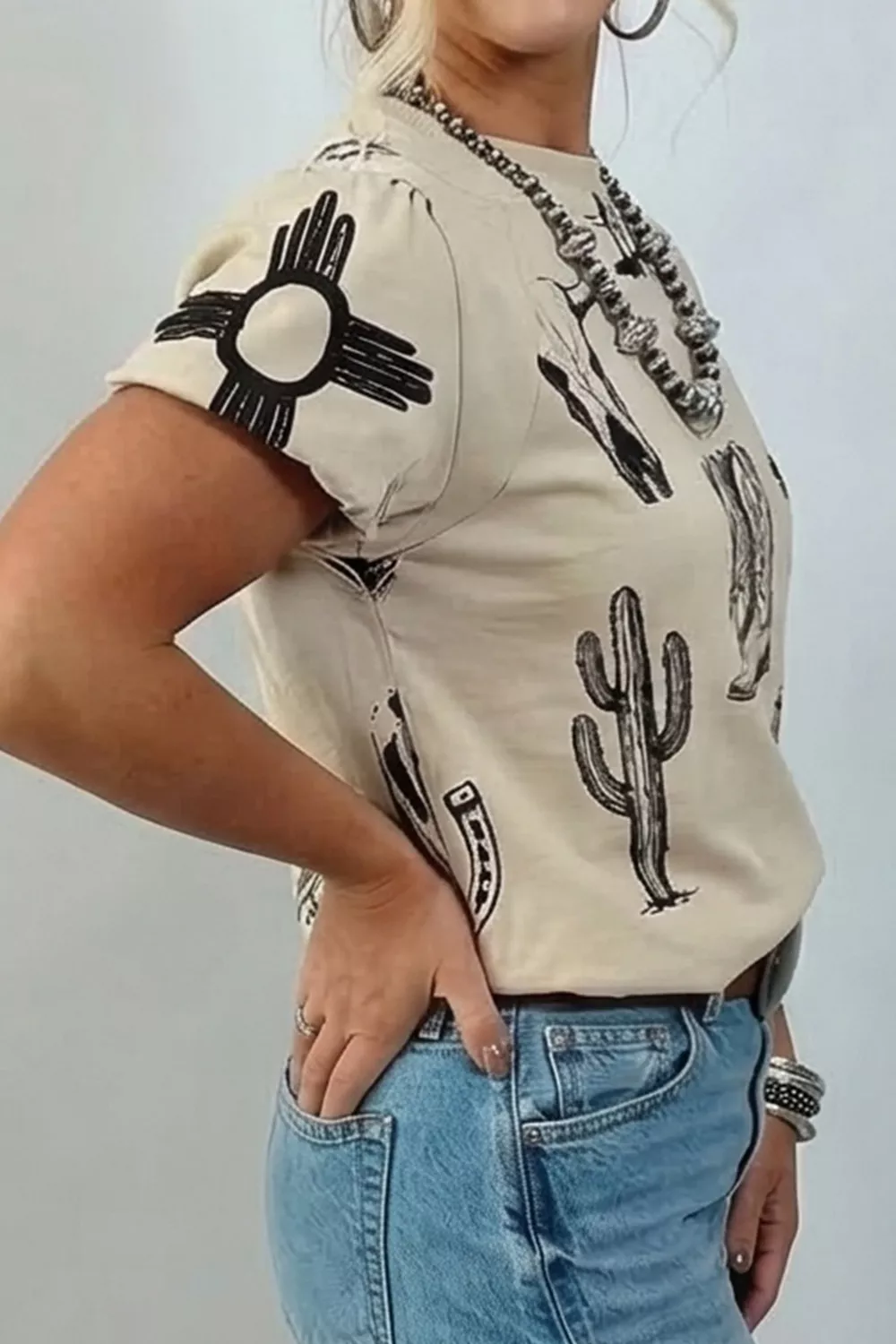 Western Print Short Sleeve T Shirt, image 5