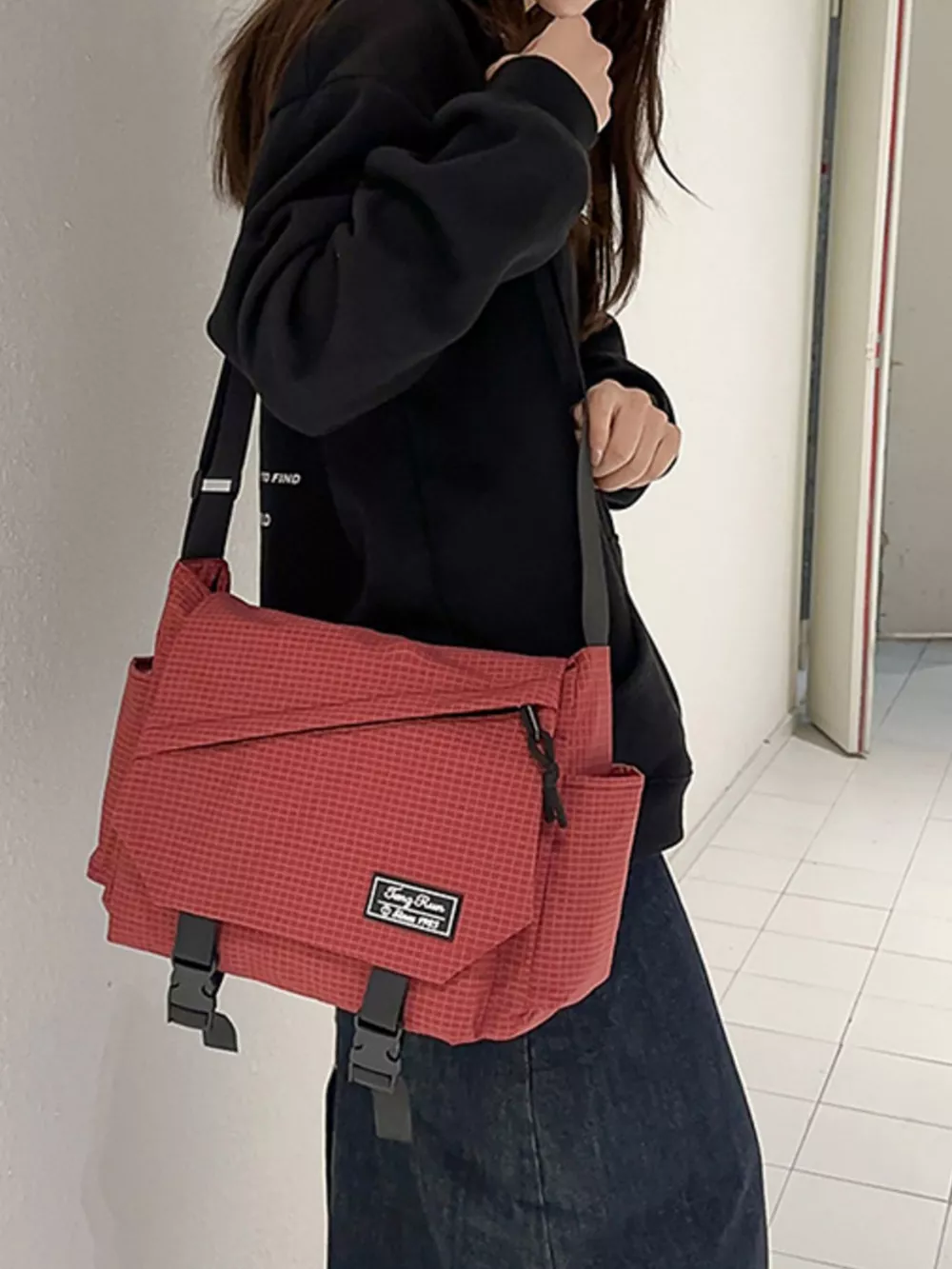 Plaid Buckle Flap Crossbody Bag, image 7