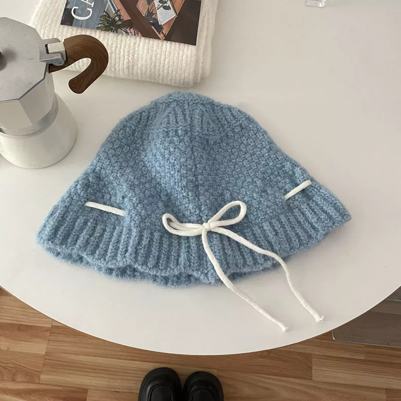 Drawstring Knitted Hat