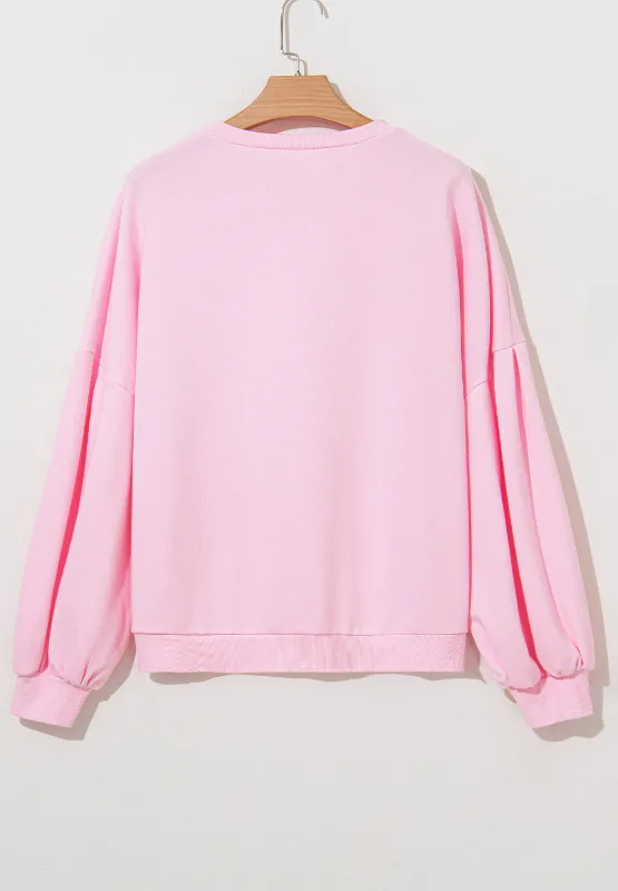 Bow Round Neck Long Sleeve Sweatshirt, image 8
