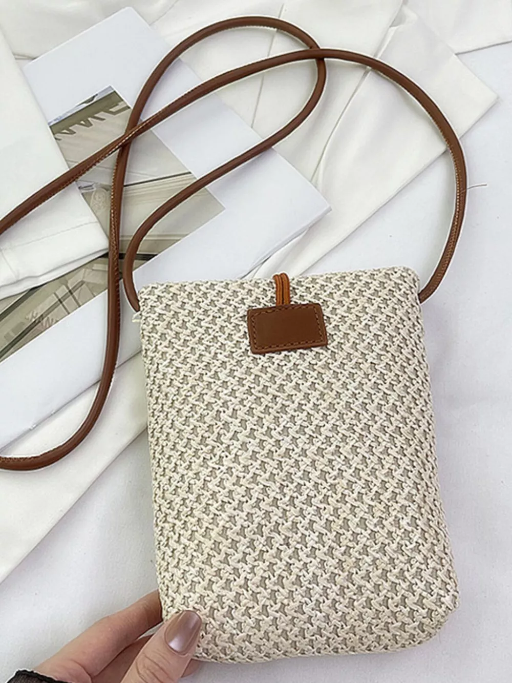 Straw Woven Crossbody Bag, image 3