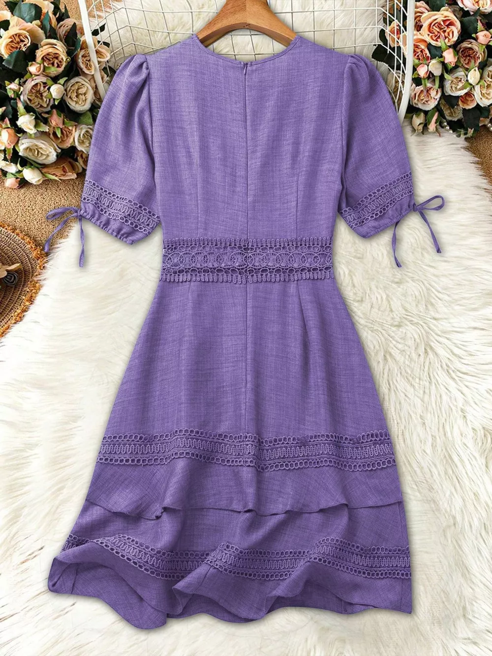 Lace Detail V-Neck Mini Dress, image 26