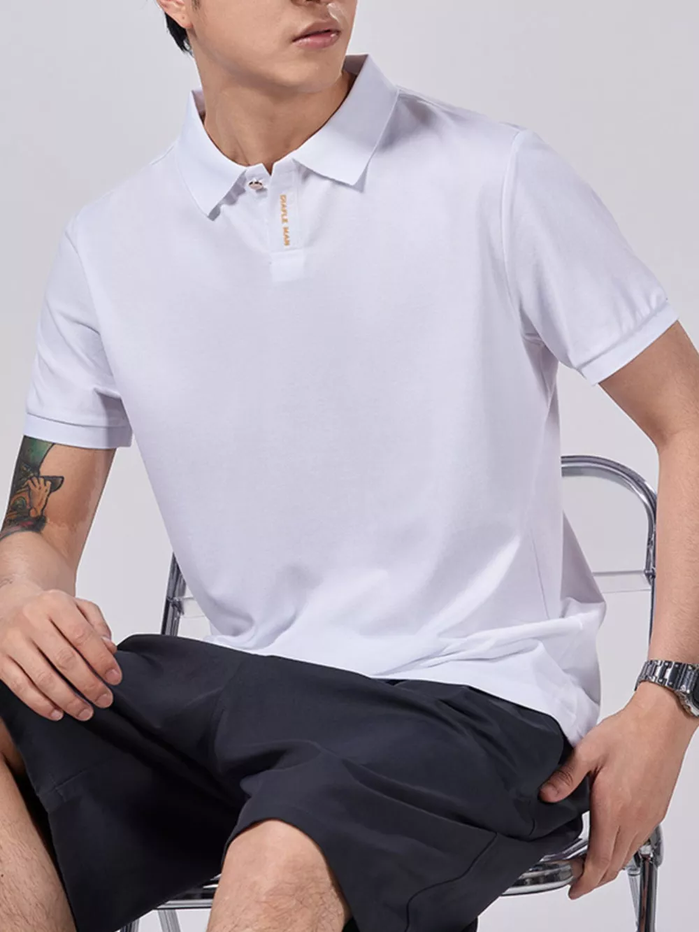 Men's Plus Size Collared Neck Short Sleeve Polo, image 7