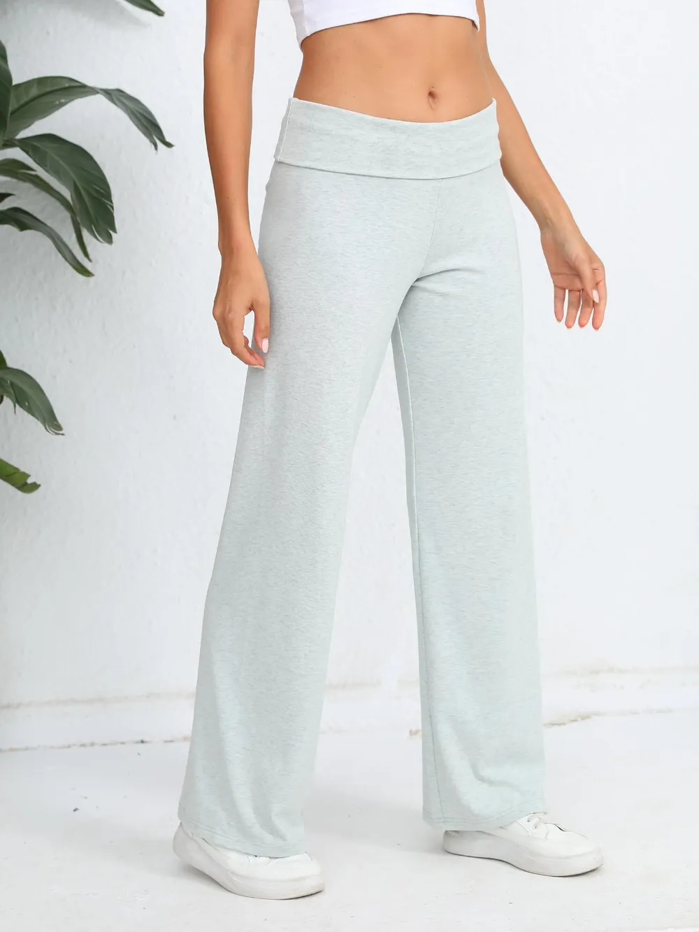 Elastic Waist Wide Leg Pants, image 9