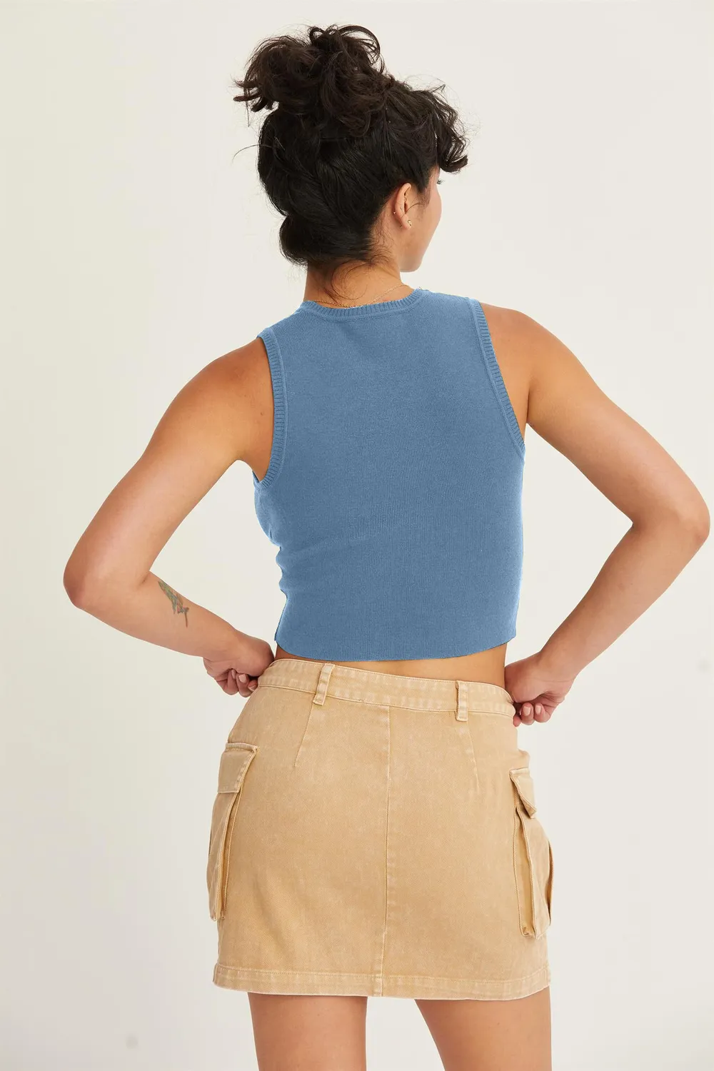 Ribbed Knit Cropped Tank, image 2
