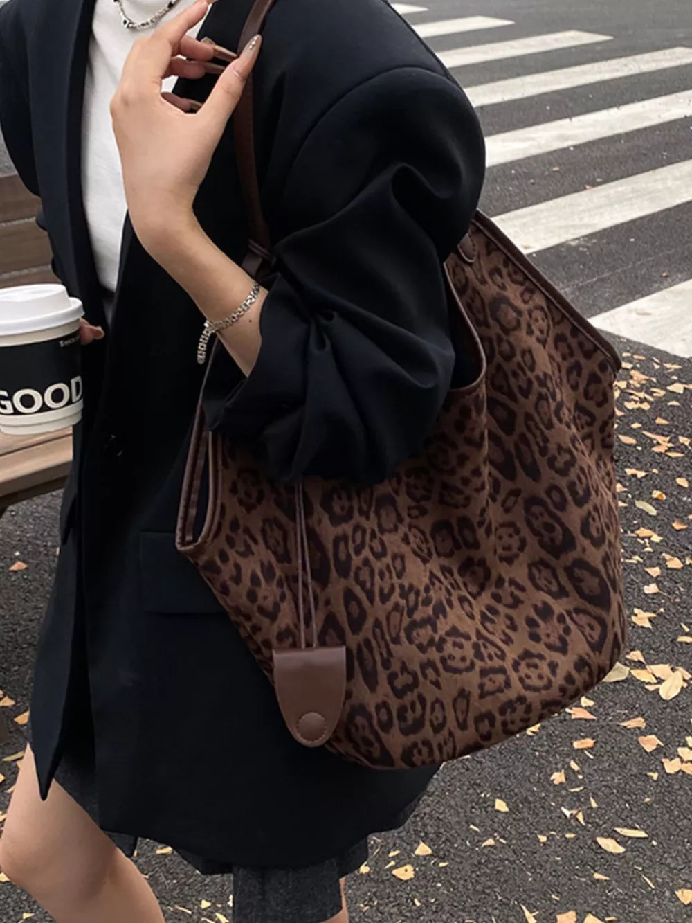 Leopard Print Large Tote Bag, image 7