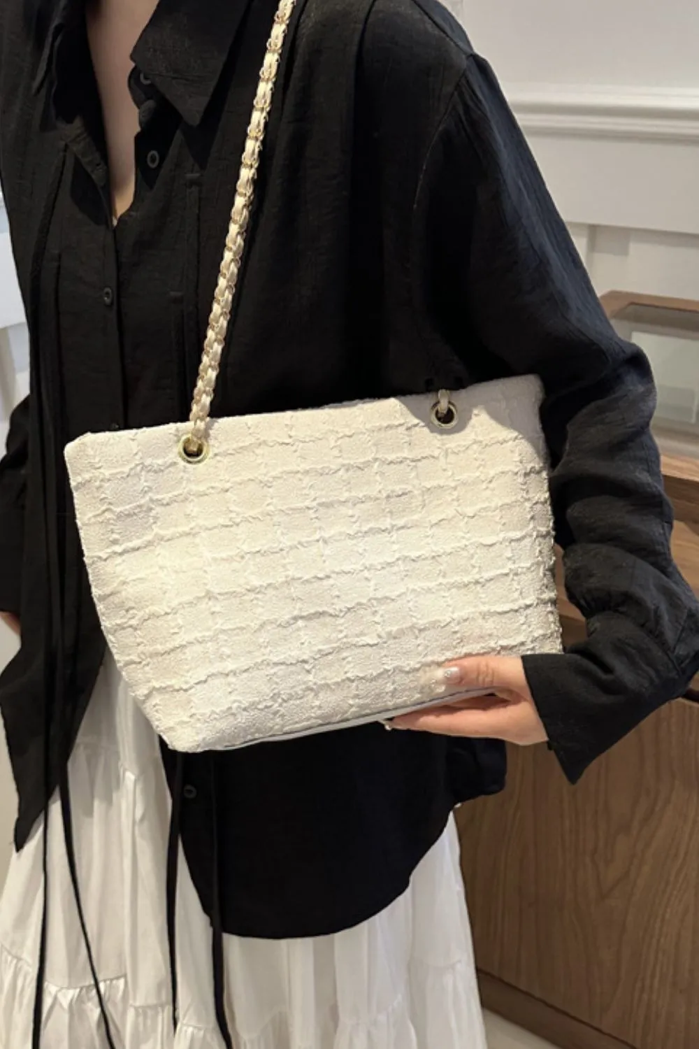 Polyester Texture Chain Tote bag, image 5