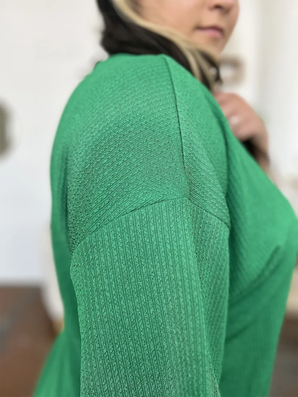 Full Size Texture Round Neck Drop Shoulder T-Shirt and Shorts Set, image 17