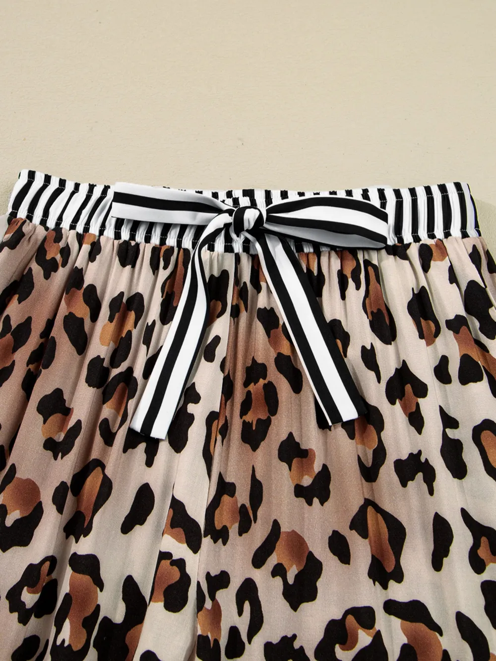 Leopard and Striped Trim Shirt and Pants Set, image 8