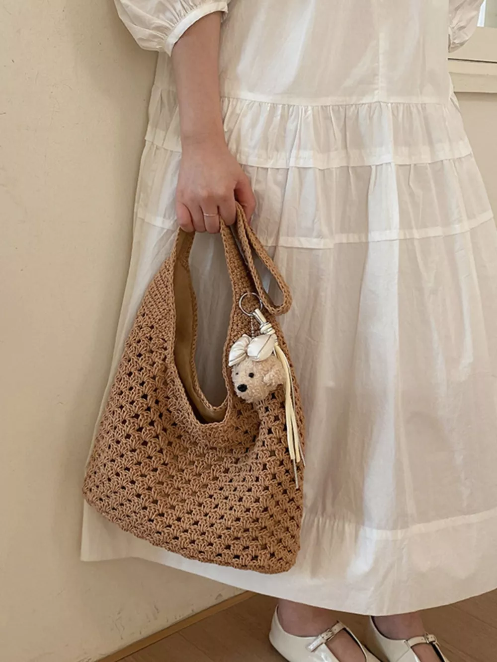 Crochet Knit Shoulder Bag, image 5