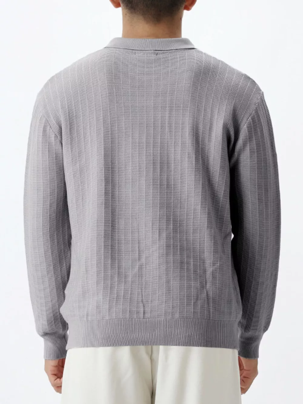 Men's Plus Size Button Detail Ribbed Knit Sweater, image 4