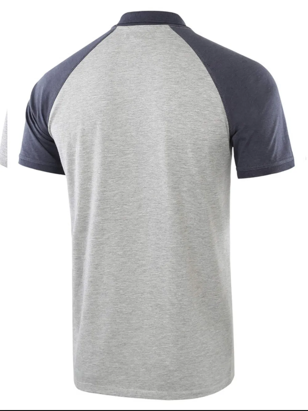 Men's Casual Raglan Sleeve Two-Tone Polo Shirt, image 6