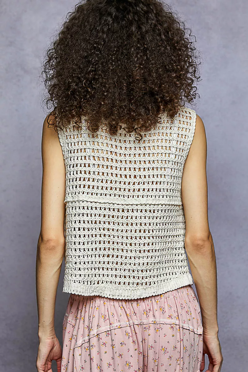 Floral Embroidered V-Neck Vest, image 4
