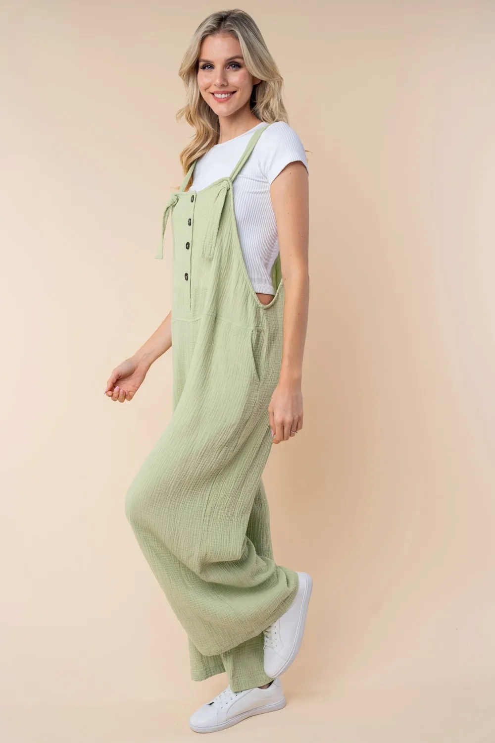 Texture Sleeveless Wide Leg Jumpsuit, image 4