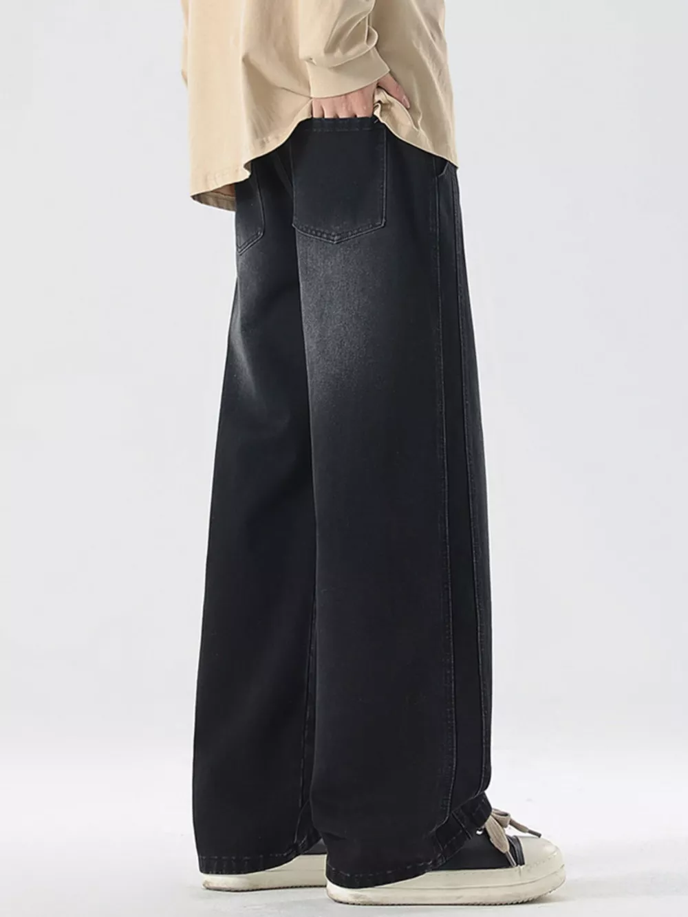 Men's Full Size Wash Wide Leg Jeans Plus Size, image 2