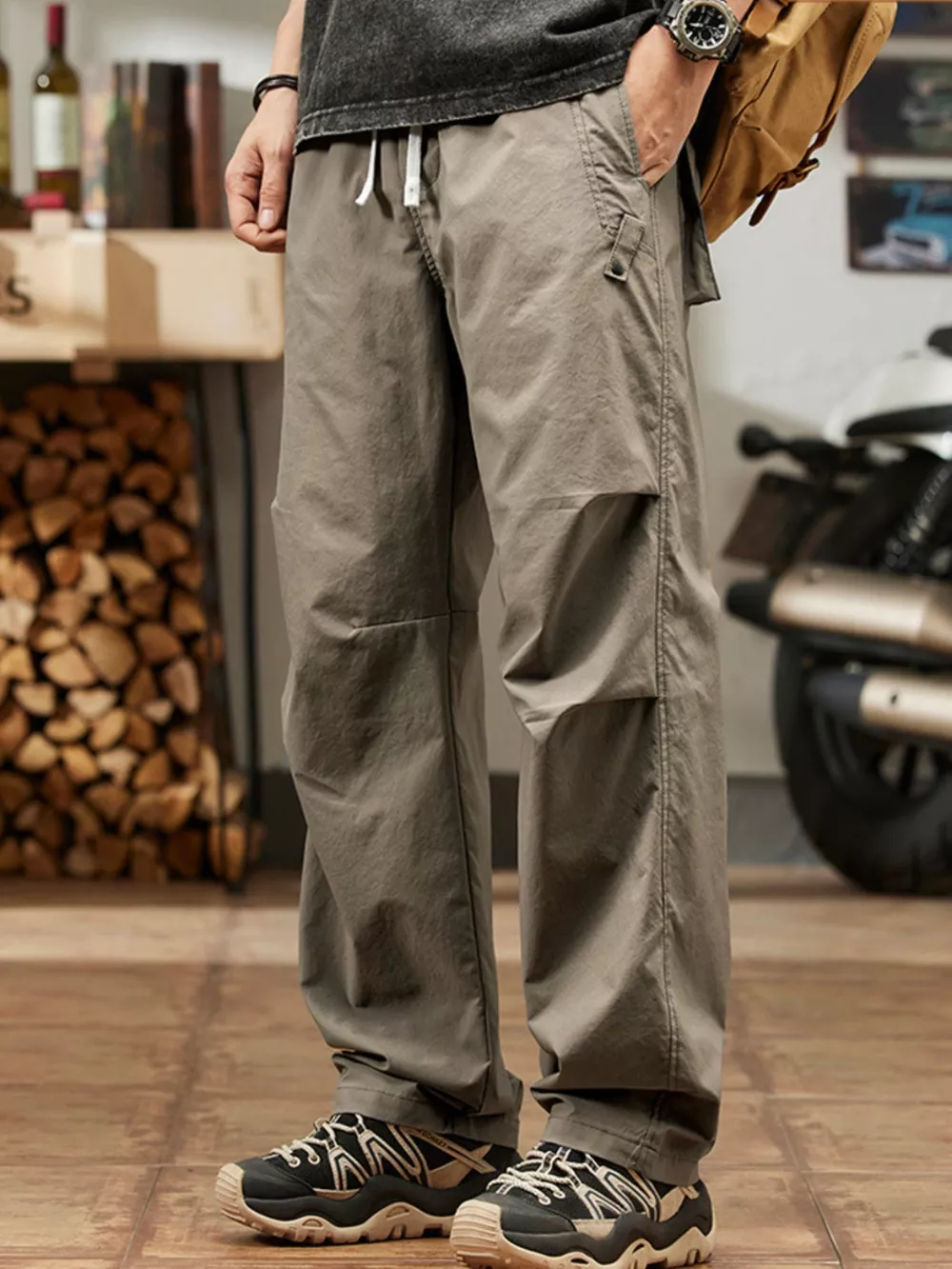 Men's Plus Size Casual Relaxed Fit Drawstring Pants, image 6