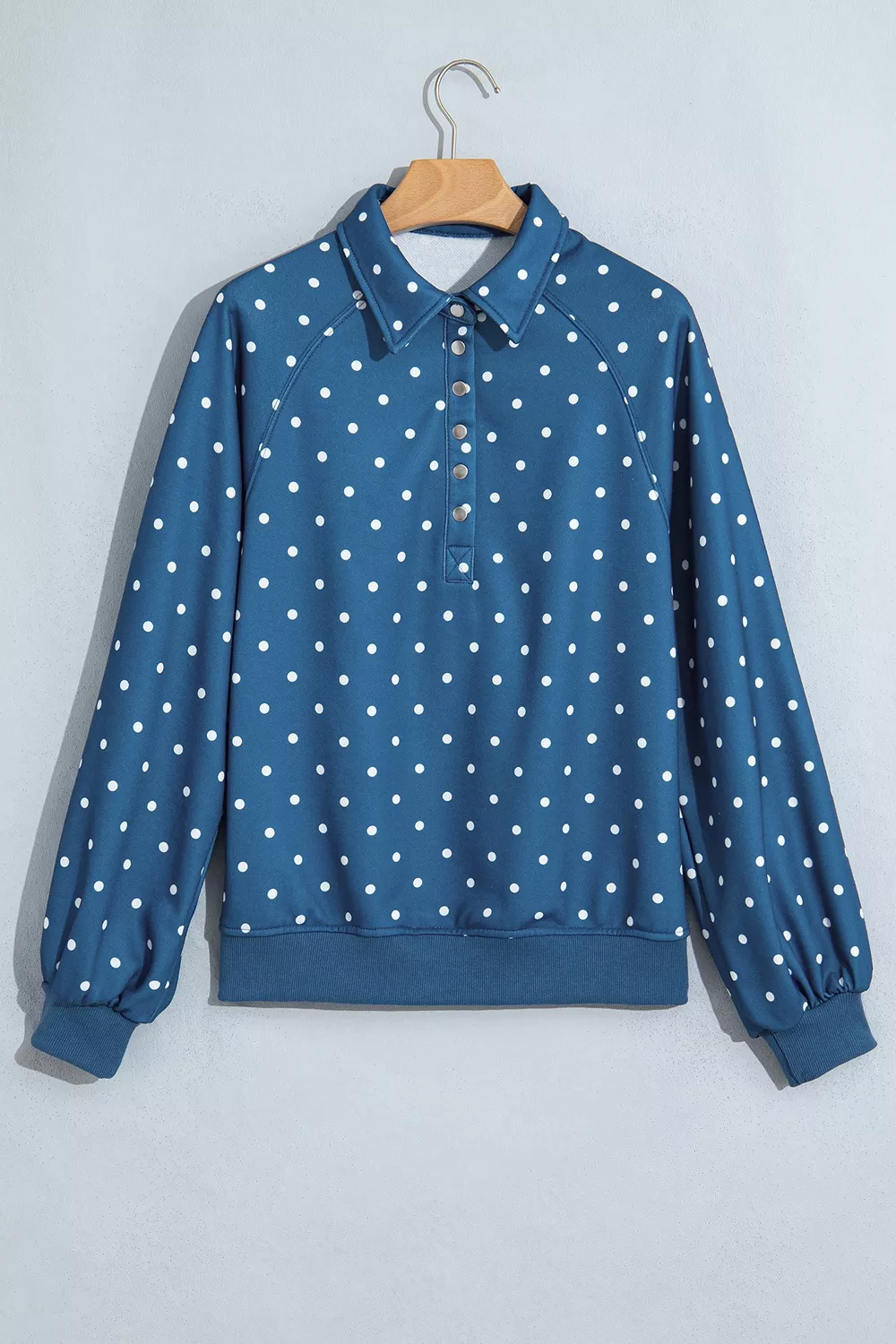 Polka Dot Snap-Button Sweatshirt, image 2