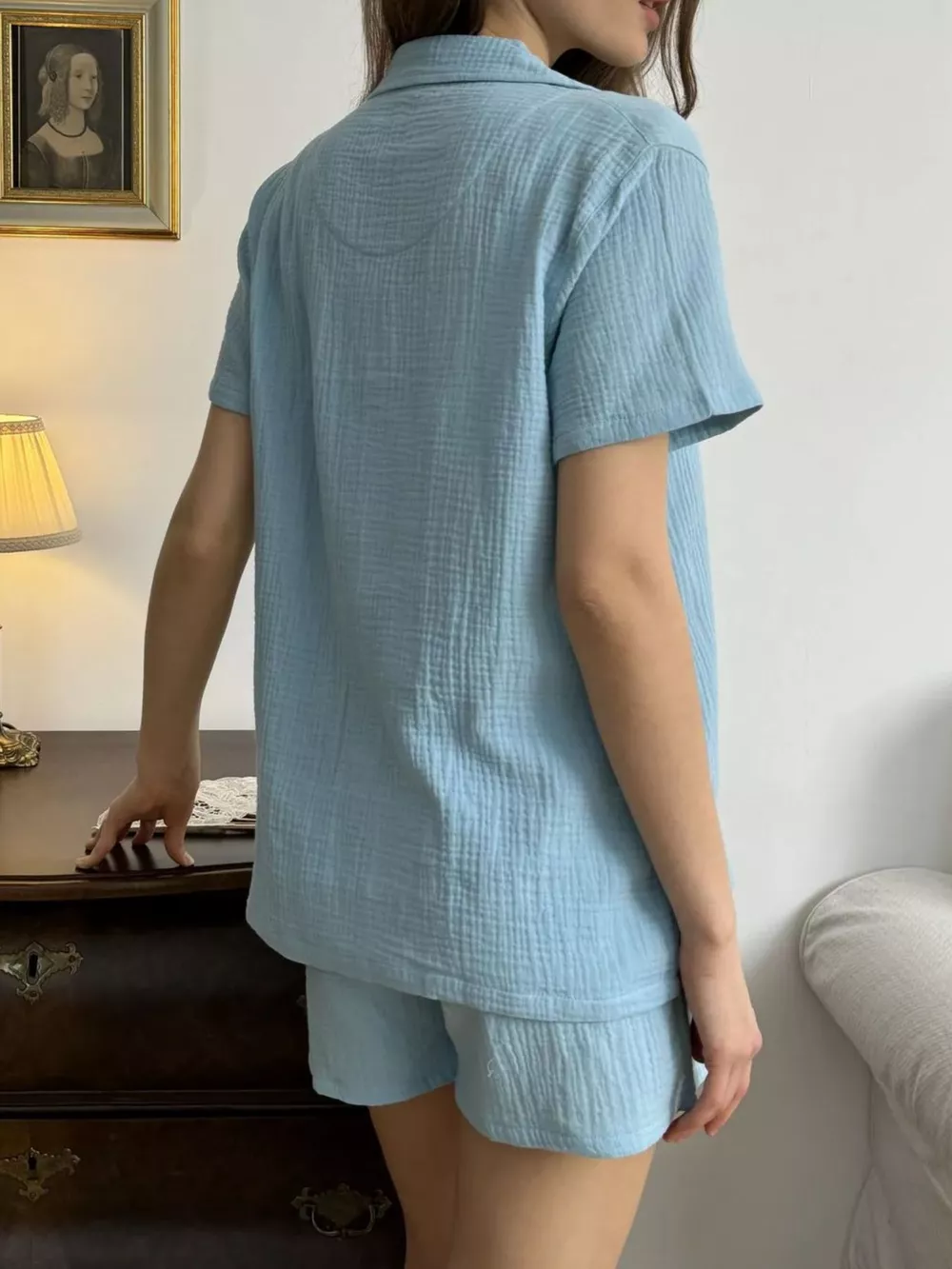 Button Up Short Sleeve Shirt and Shorts Set, image 9