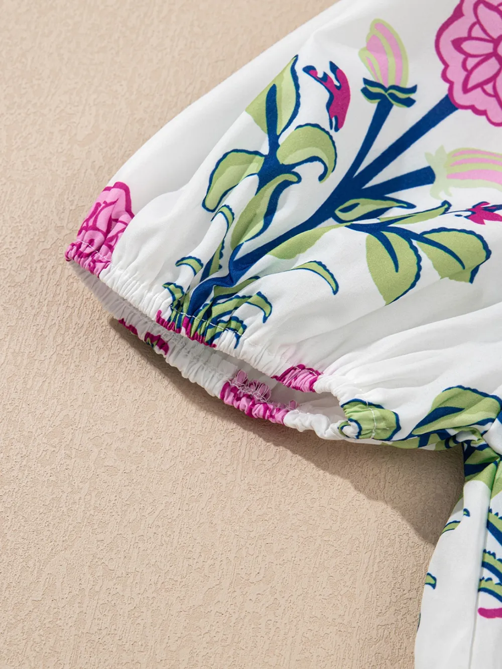 Printed Short Sleeve Midi Dress with Pockets, image 9