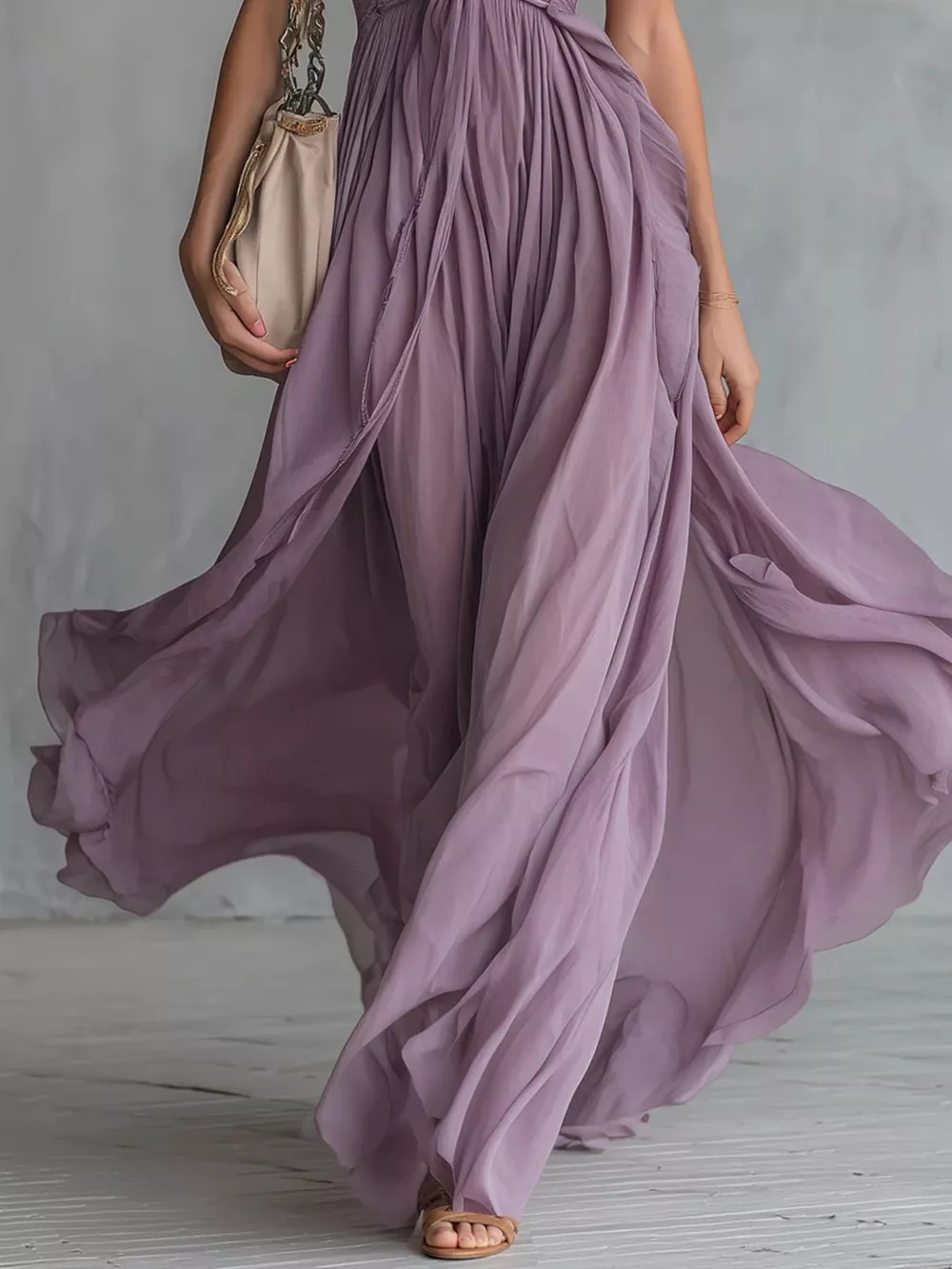 Crisscross Back Ruched Maxi Dress, image 5