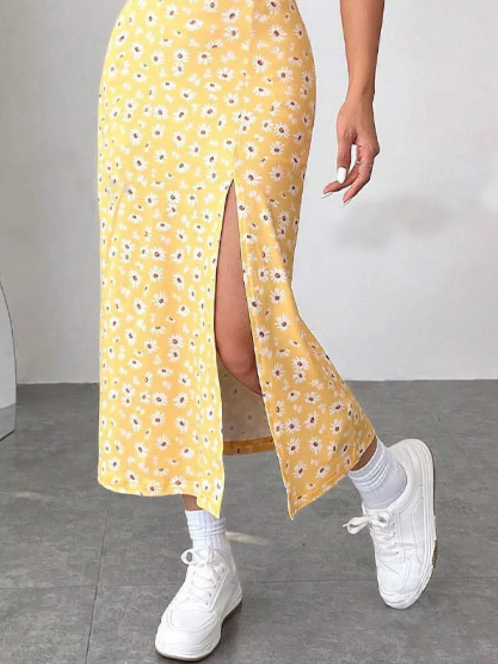 Slit Spaghetti Strap Midi Dress, image 19