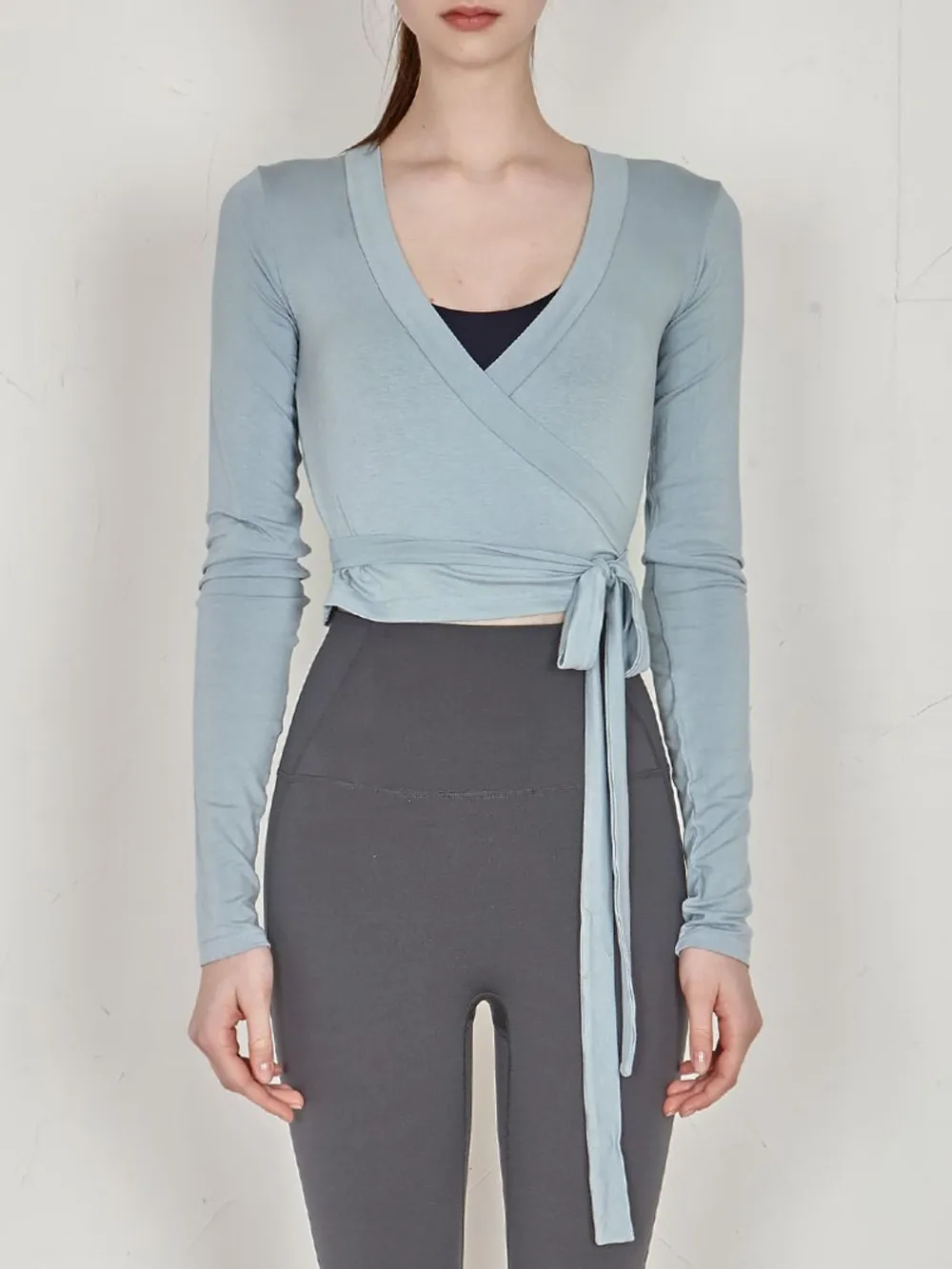 Tied Surplice Long Sleeve Top, image 17