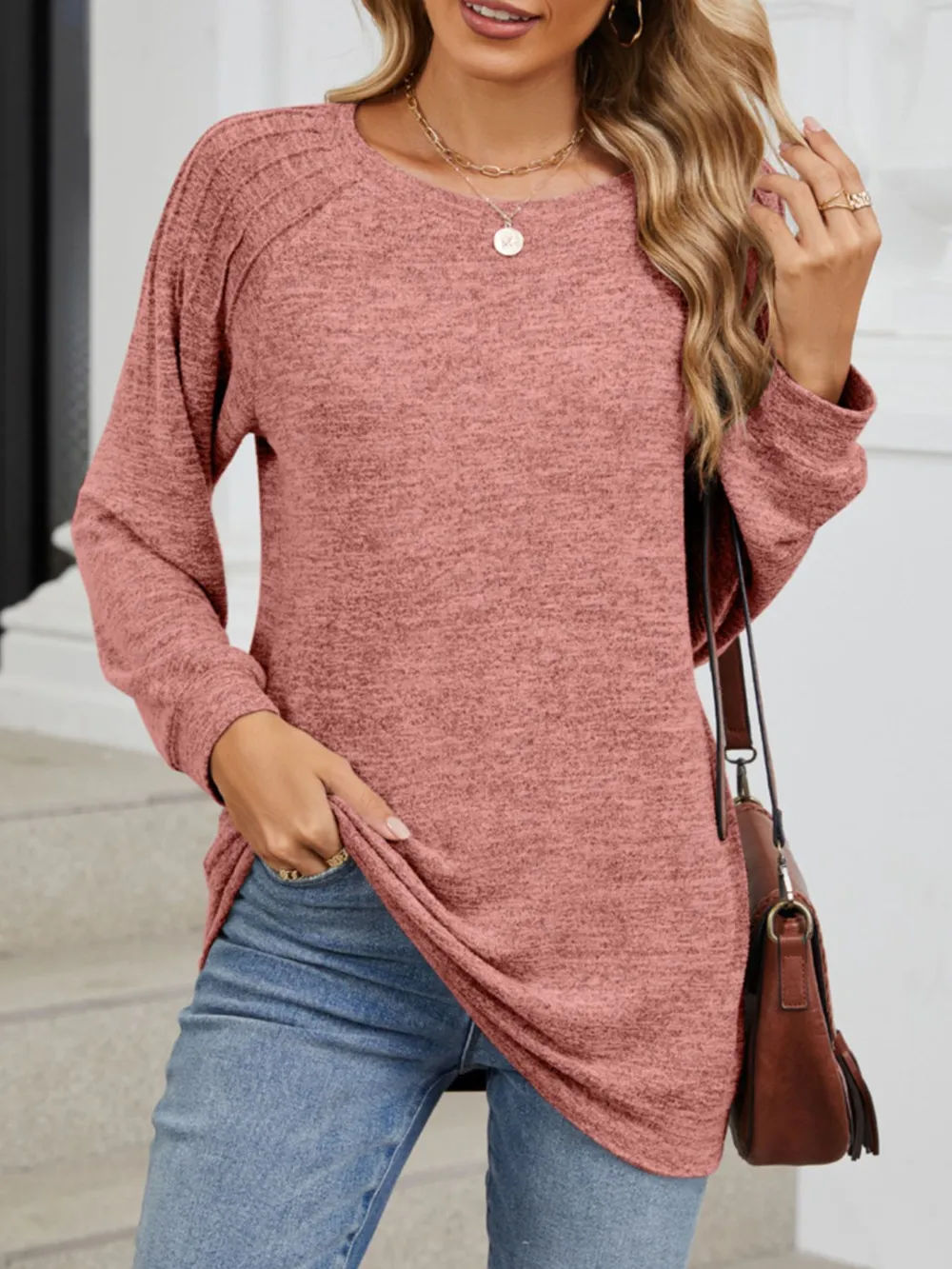 Round Neck Long Sleeve T-Shirt, image 25