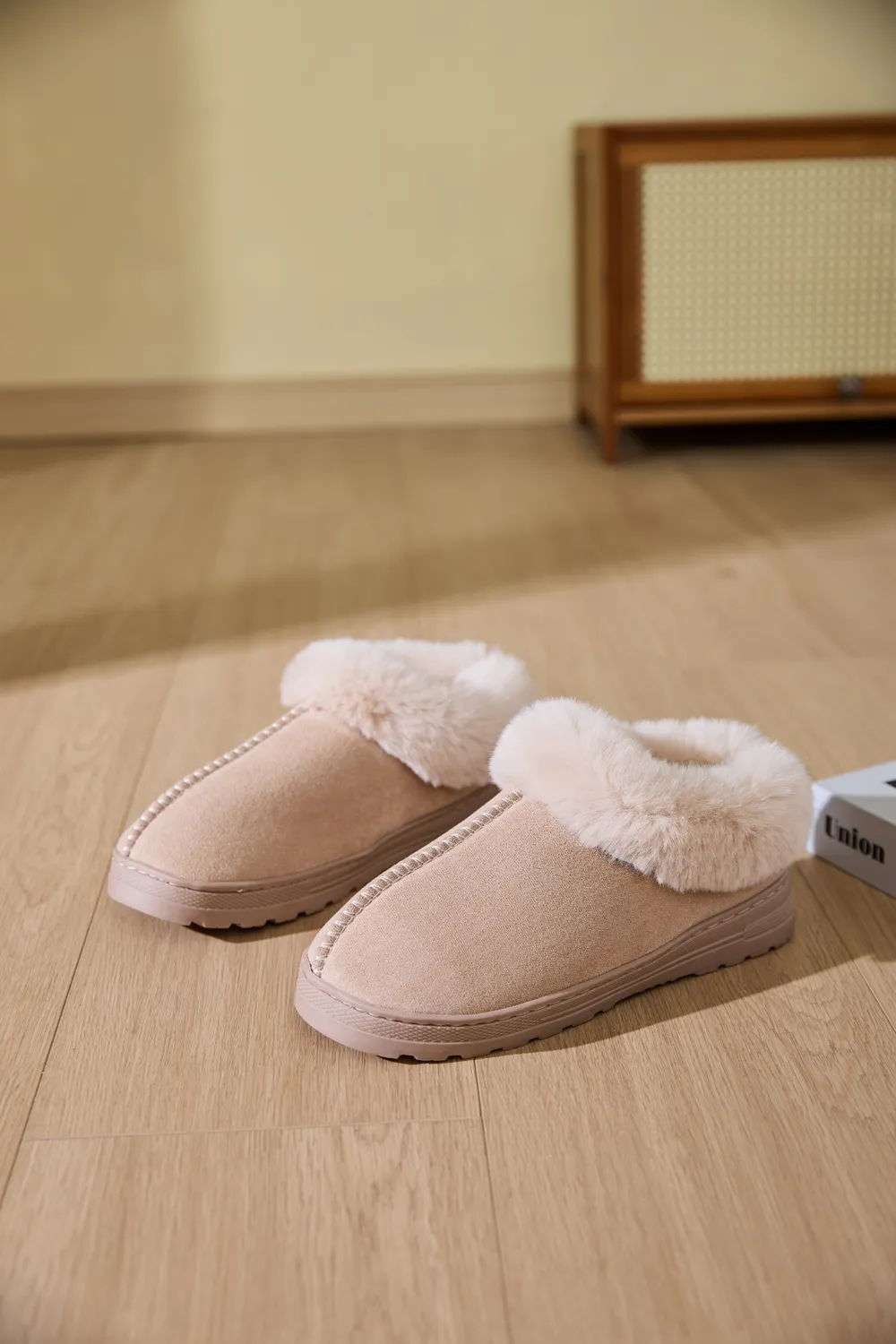 Faux Fur Round Toe Platform Slippers, image 17