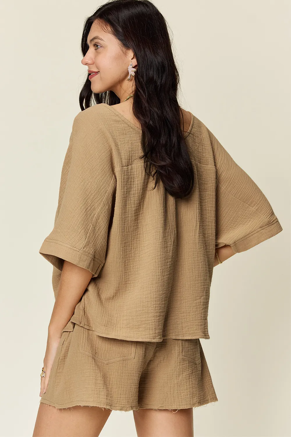 Texture Half Sleeve T-Shirt and Drawstring Shorts Set, image 17