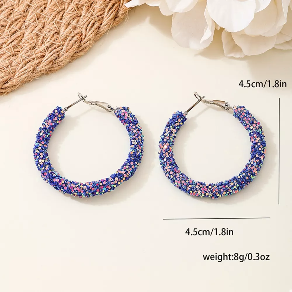 Sparkling Alloy Hoop Earrings, image 8