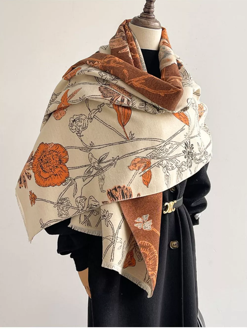Floral Print Reversible Scarf, image 7