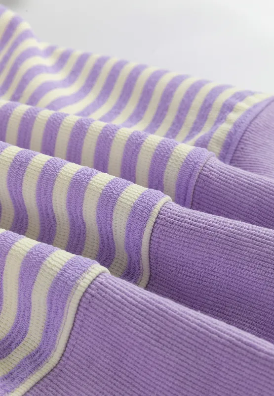 Striped Round Neck Long Sleeve Sweatshirt, image 22