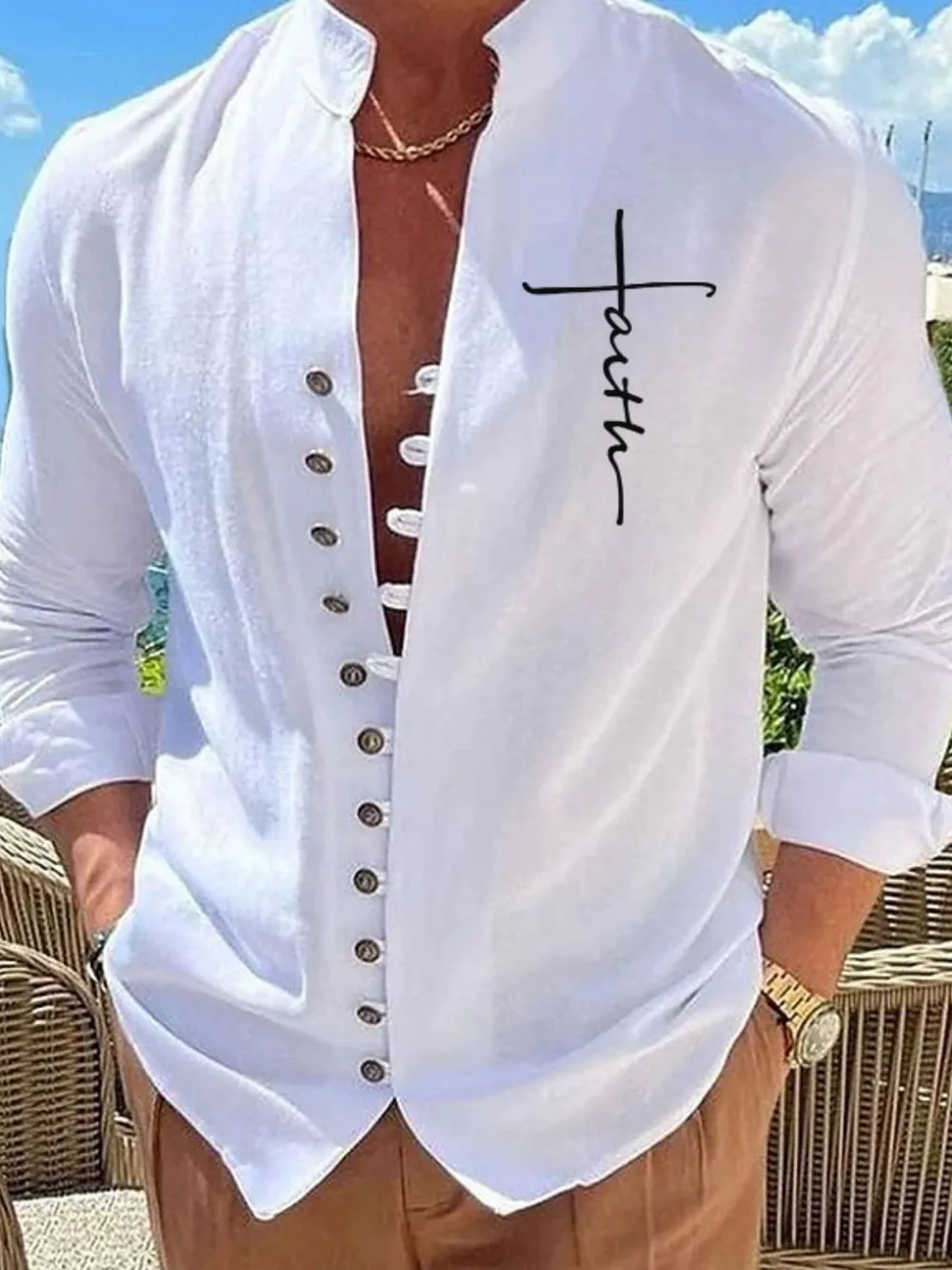 Men's Full Size Button Down Casual Shirt Plus Size, image 2