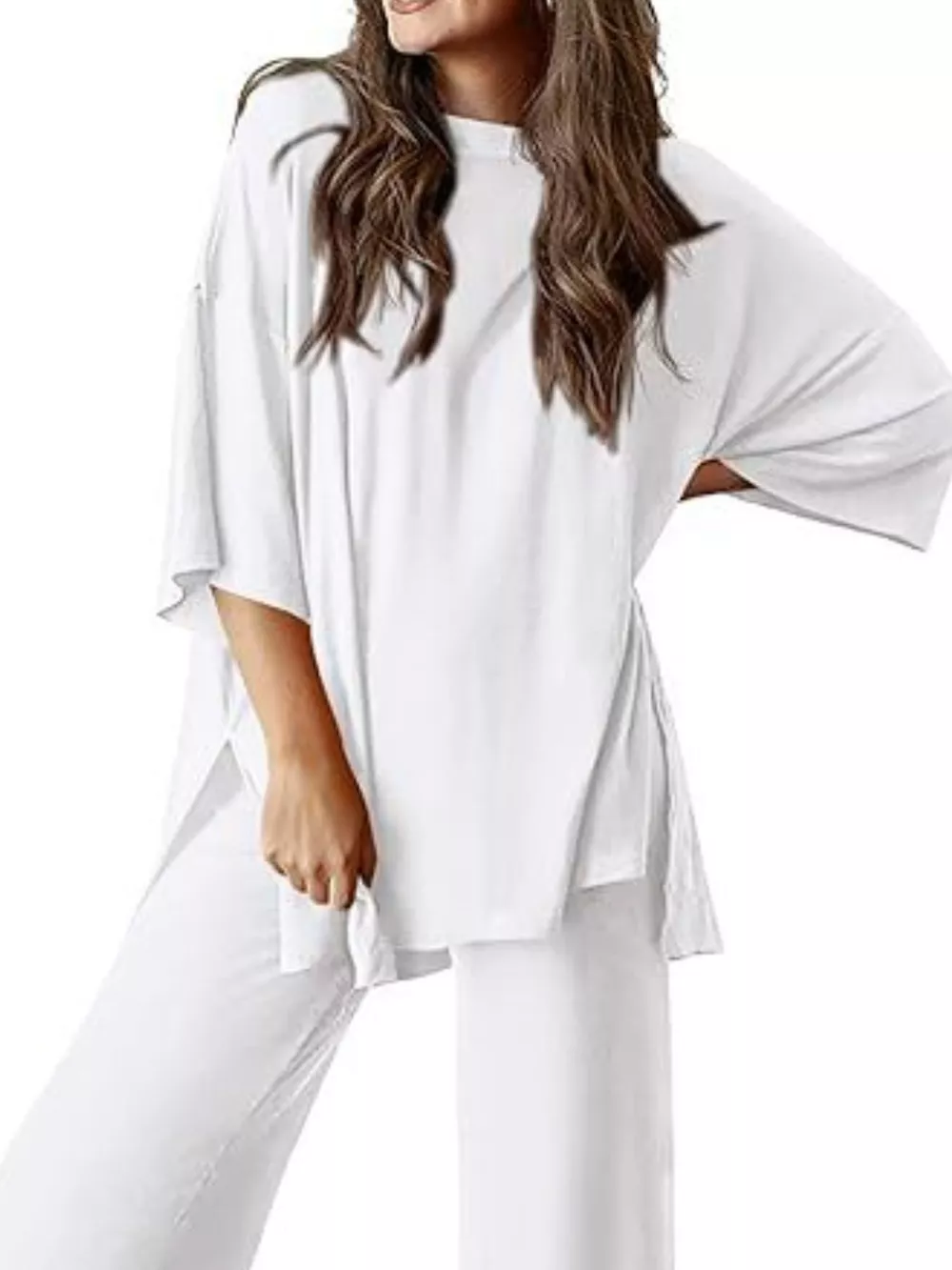 Relaxed Fit Round Neck Top and Pants Two-Piece Set, image 16