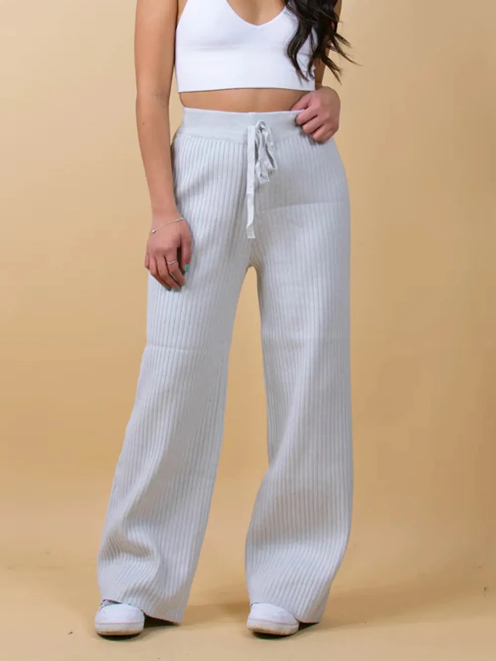 Ribbed Wide Leg Sweater Pants