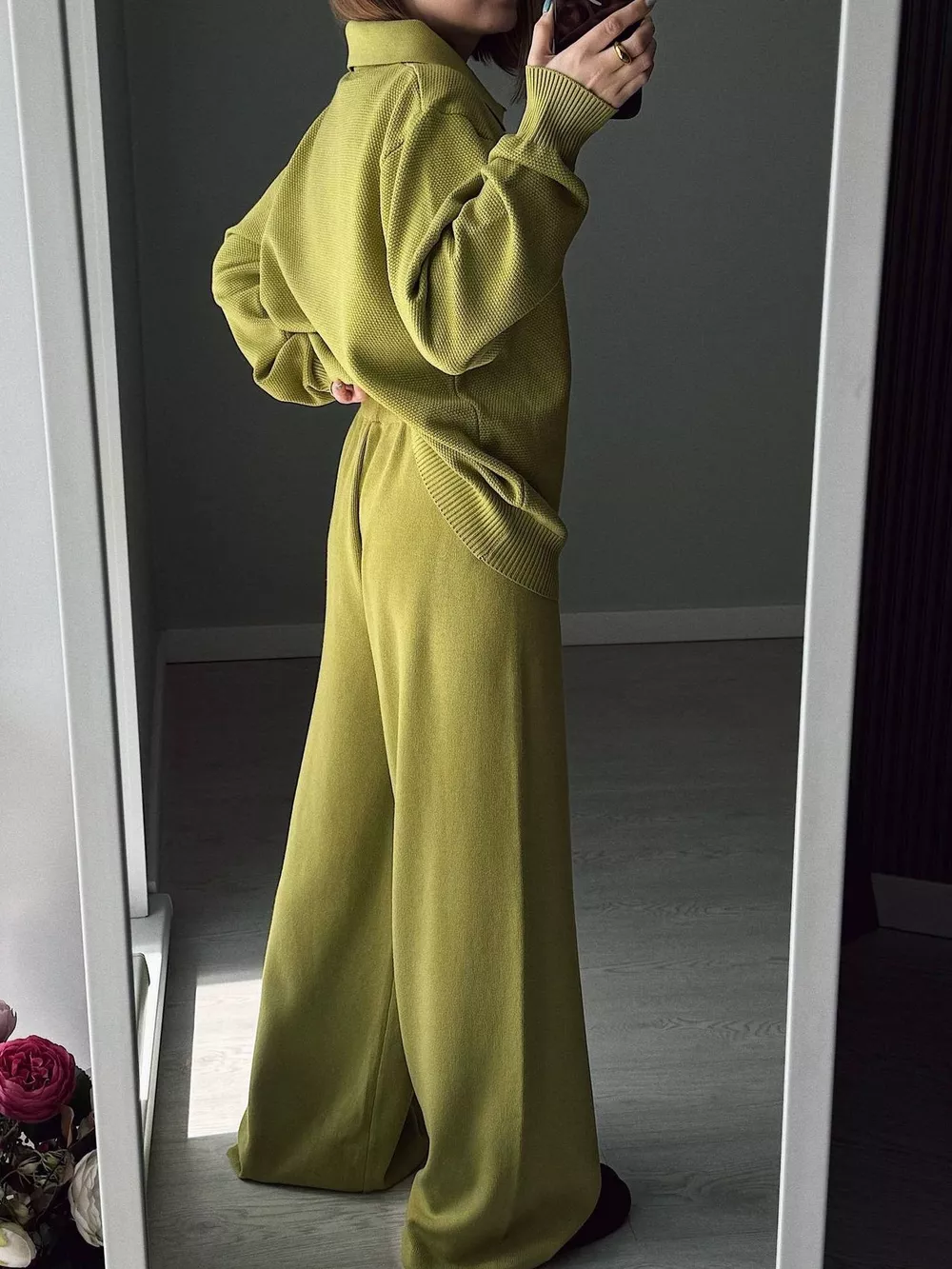 Polo Collar Top and Pants or Skirt Knit Set, image 18