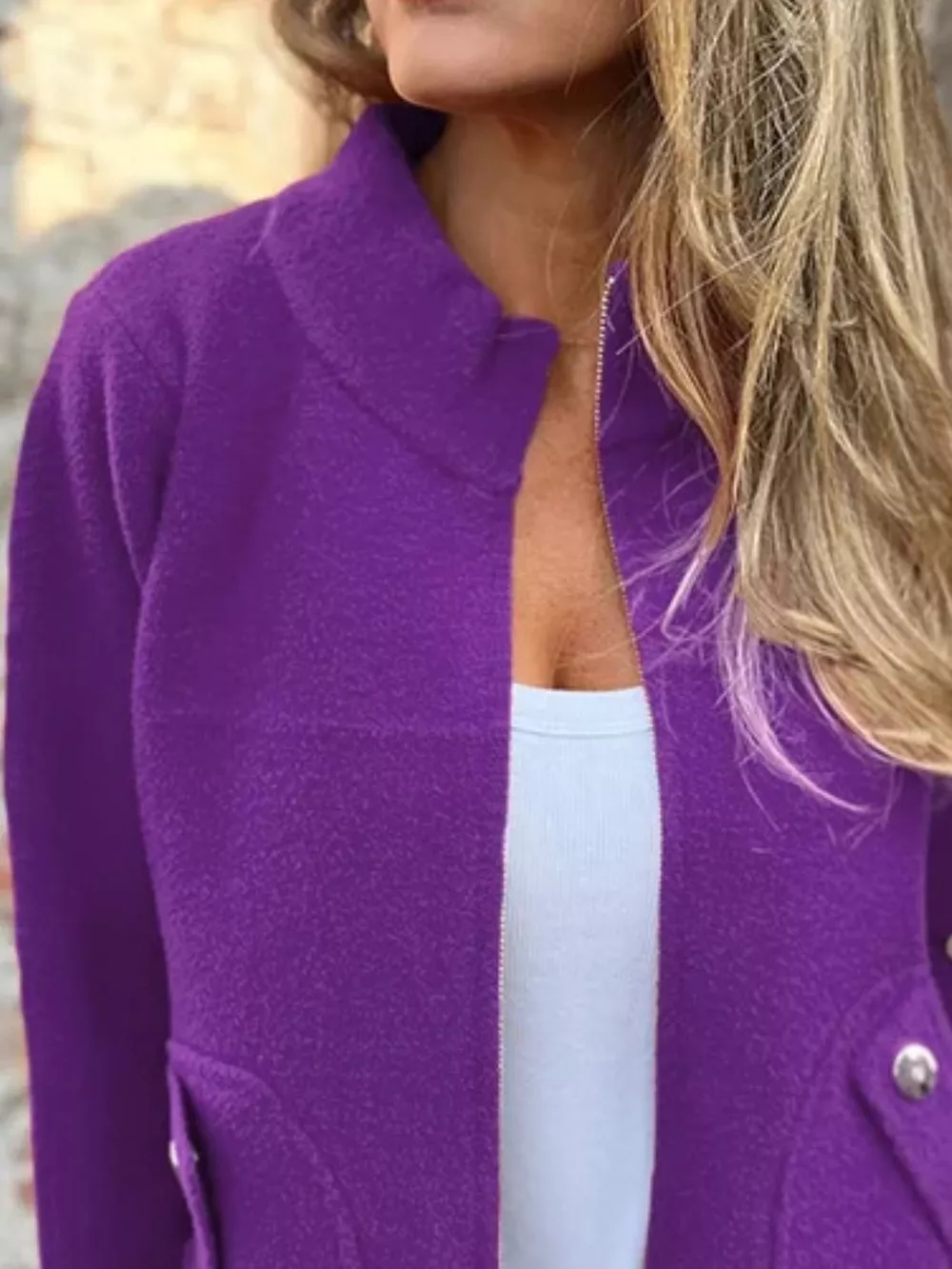 Full Size Textured Knit Zip Up Outerwear Plus Size, image 26