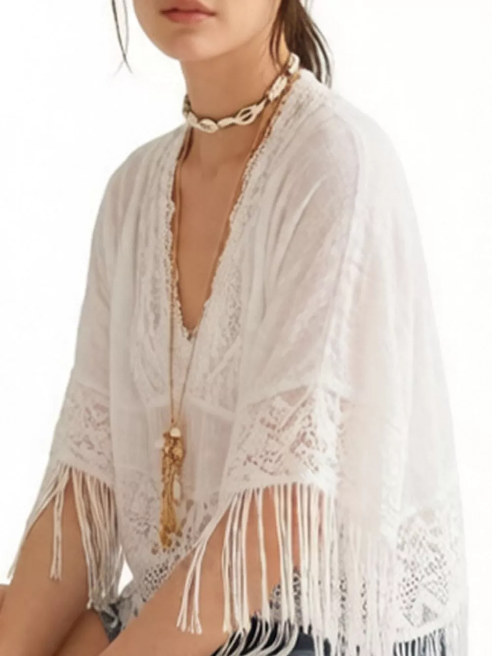 Lace Fringe Cover-Up, image 4