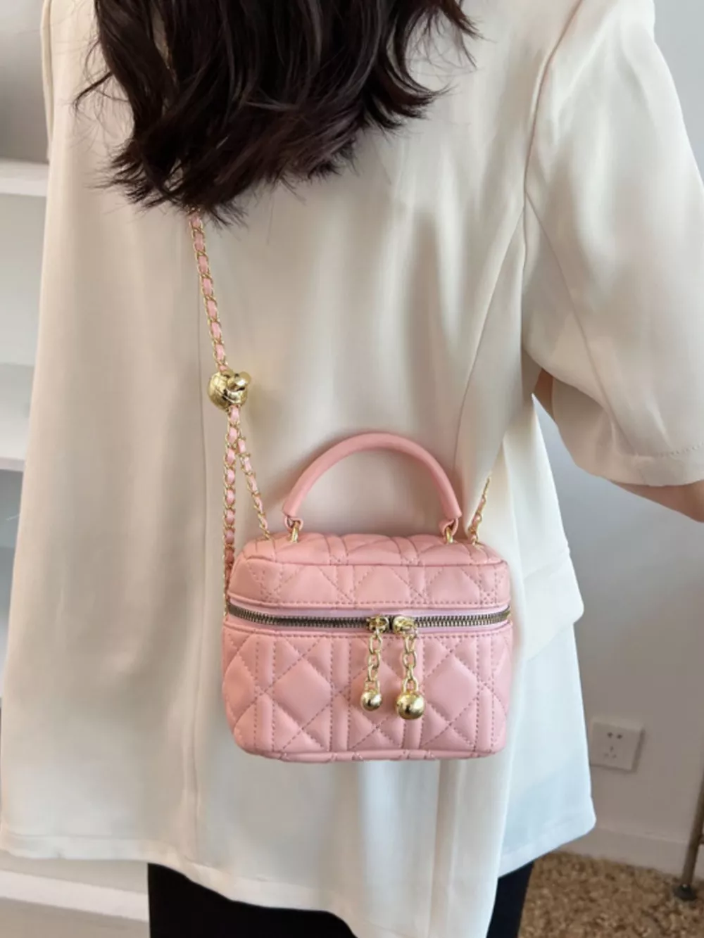 Quilted Top Handle Crossbody Bag, image 4