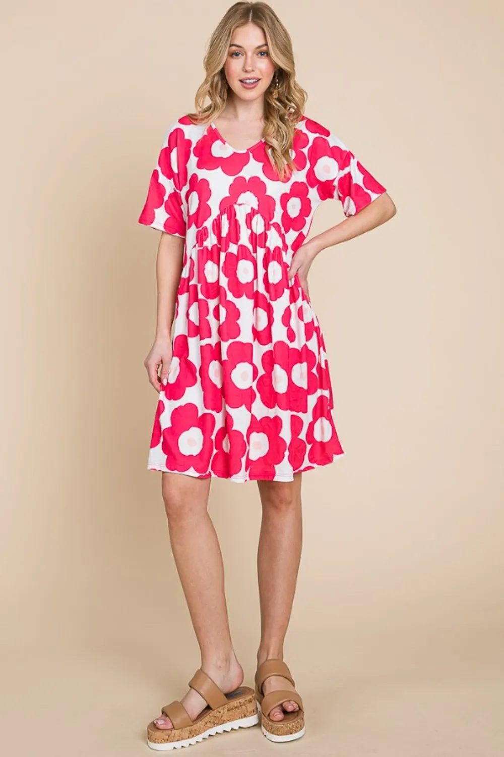 Flower Print Ruched Dress, image 4