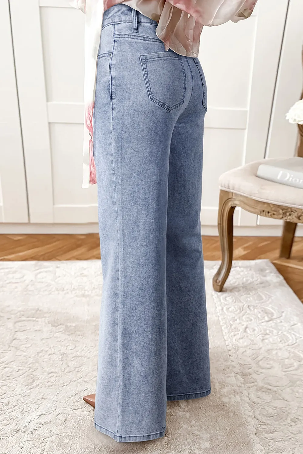 High-Waisted Wide Leg Flare Jeans, image 3
