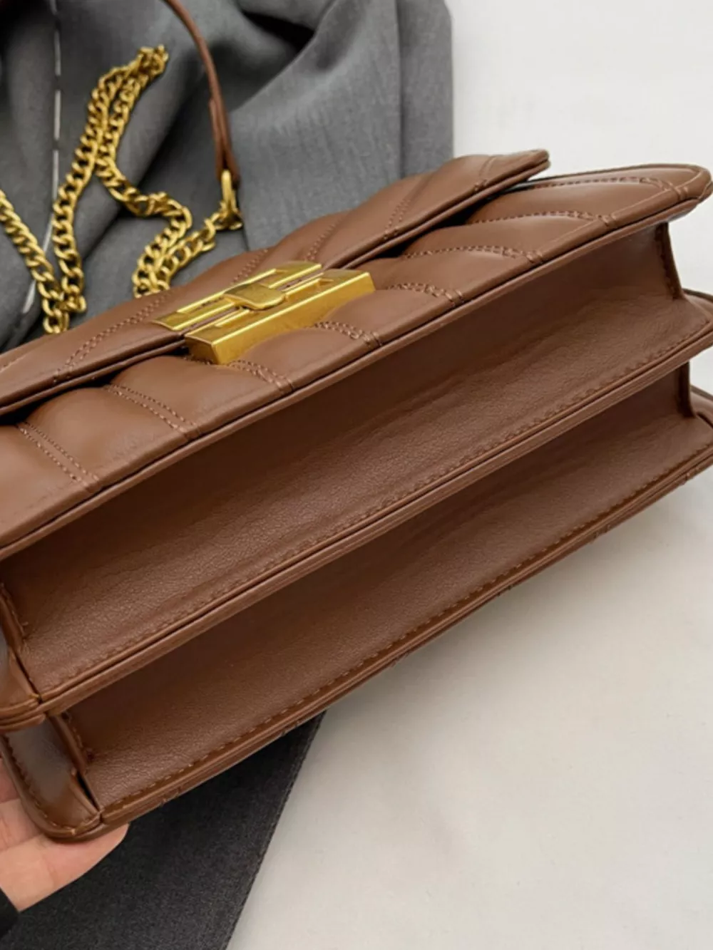 Quilted Flap Chain Shoulder Bag, image 9