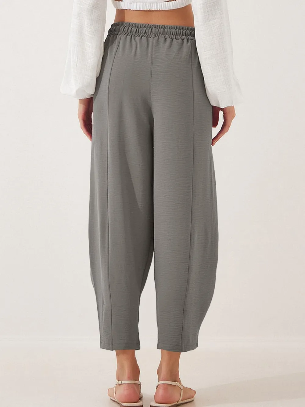 Full Size Drawstring Cropped Jogger Pants Plus Size, image 9