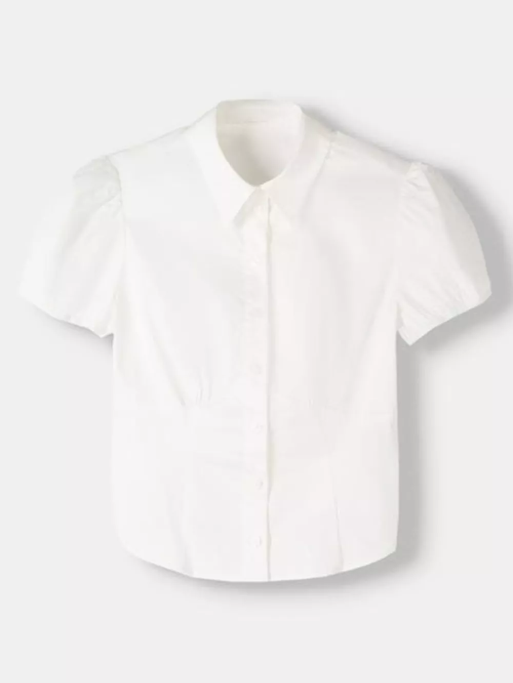 Striped Puff Sleeve Fitted Shirt, image 12