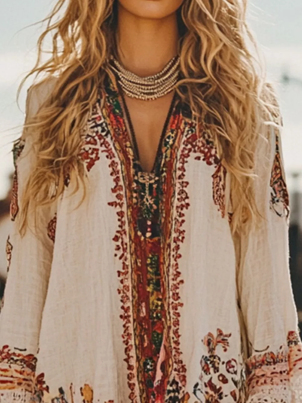 Lace Trim Long Sleeve Mini Dress, image 2