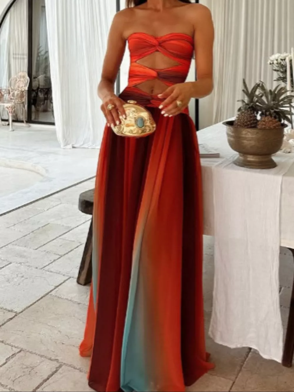 Strapless Cutout Maxi Dress, image 2
