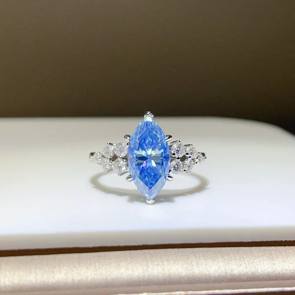 3 Carat 925 Sterling Silver Moissanite Ring, image 3