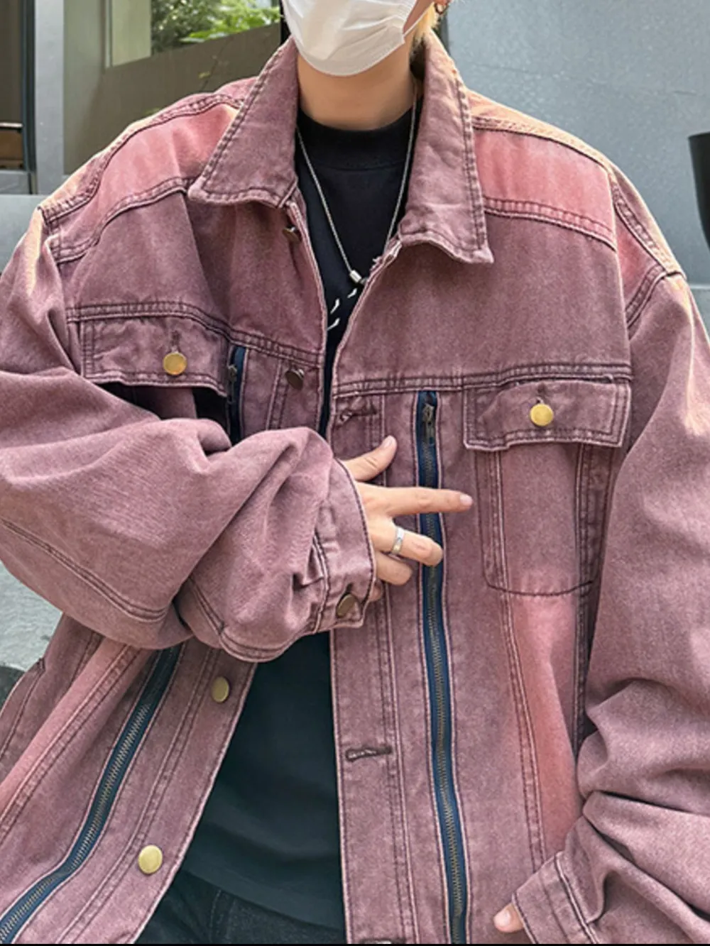 Men's Plus Size Button Up Long Sleeve Denim Jacket, image 6
